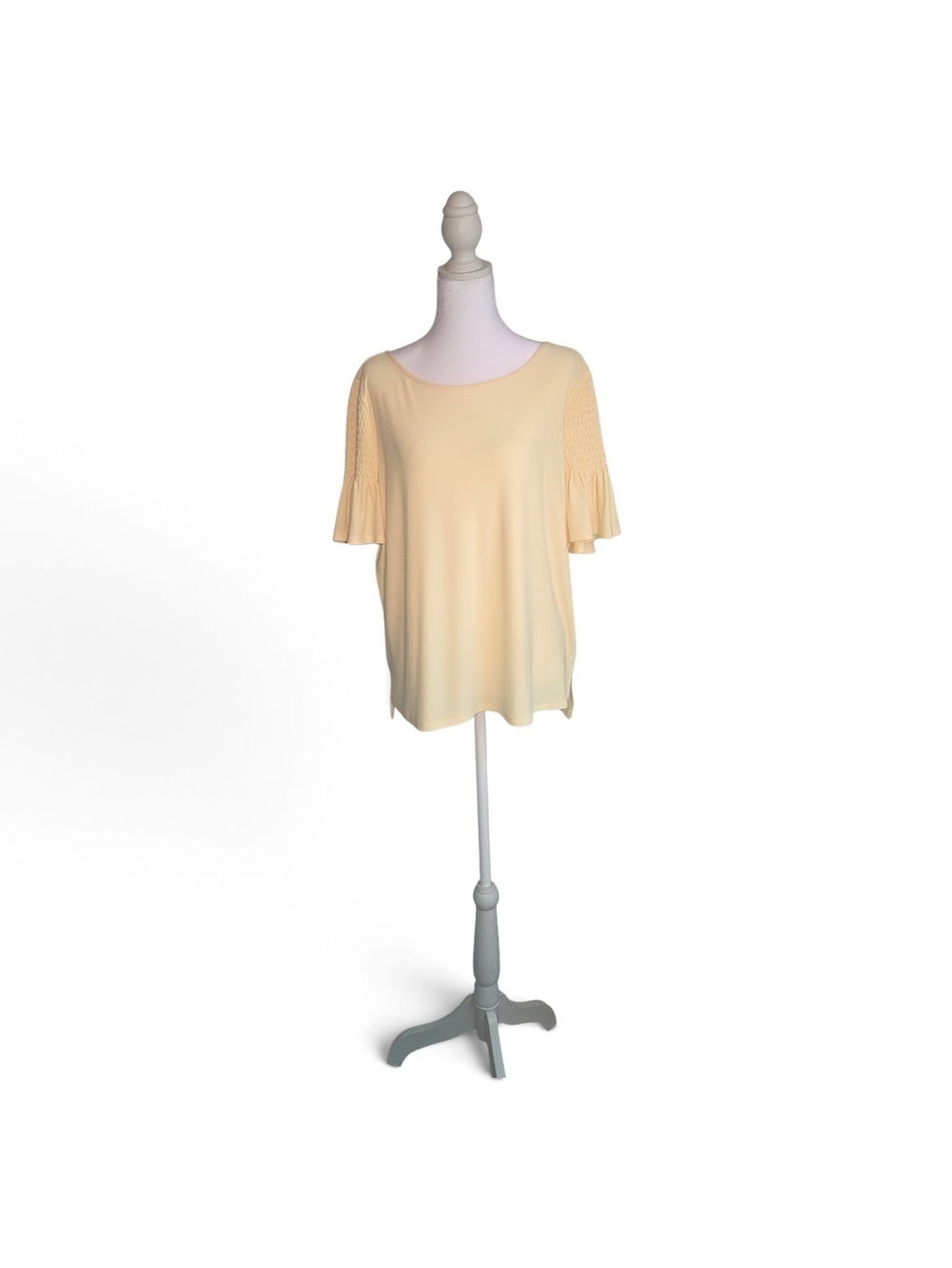 CeCe Soft Yellow 3 Quarter-Sleeve Knit Top